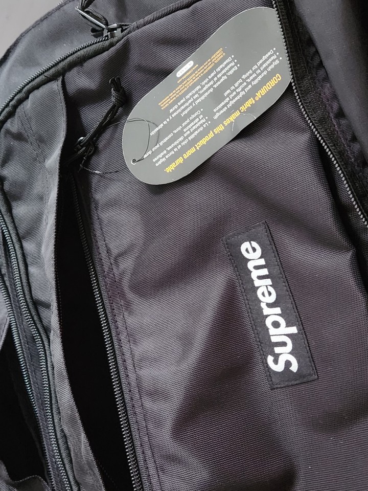 FW19 Supreme black duffle bag messenger box logo Water Resistant New