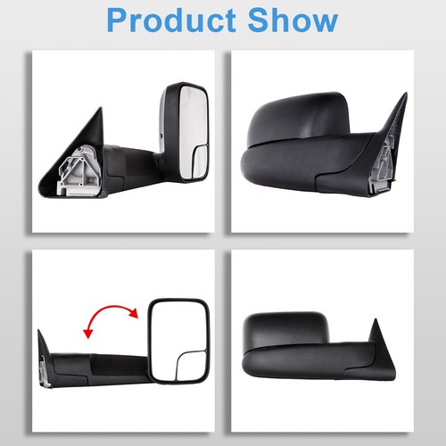 Pair Flip Up Manual Tow Mirrors For 94-01 Dodge RAM 1500 94-02 2500/3500 LH RH - Picture 4 of 14