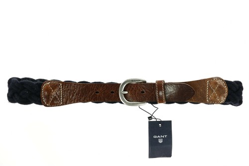 Cinturón para mujer GANT 132254 cuero marrón/lana azul - Imagen 1 de 2