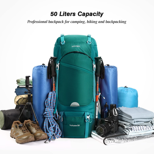 50L Hiking Backpack Travel Bag Waterproof Camping Rucksack with Rain Cover Light - Picture 2 of 12