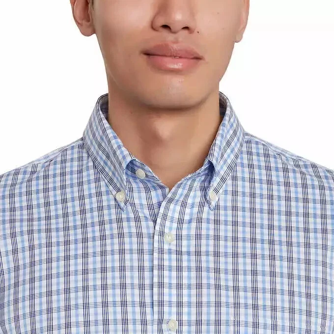 Kirkland Signature Men's Traditional Fit Dress Shirt, Plaid , Blue, 17 x 34/35 - Image 2 of 4
