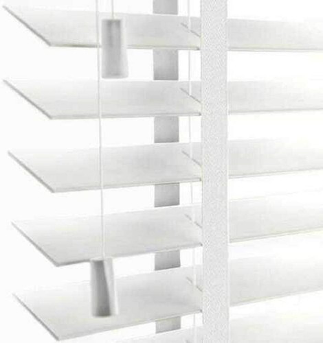 Persianas venecianas de ventana de madera sintética cortinas recortables de listones de 50 mm con cinta y cuerda - Imagen 9 de 20