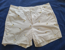 White Shorts with Embroidered Lemon Pattern St John's Bay Size 12