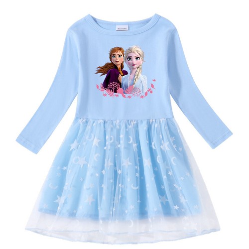 Kids Girls Princess Elsa Dress Cosplay Long Sleeve Birthday Party Fancy DressesZ - Picture 15 of 41