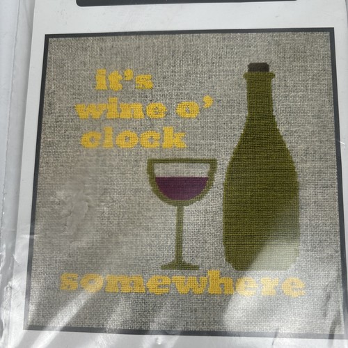 Truly Yours It's Wine o'clock Somewhere Counted Cross Stitch Needle Art Kit - Picture 2 of 7