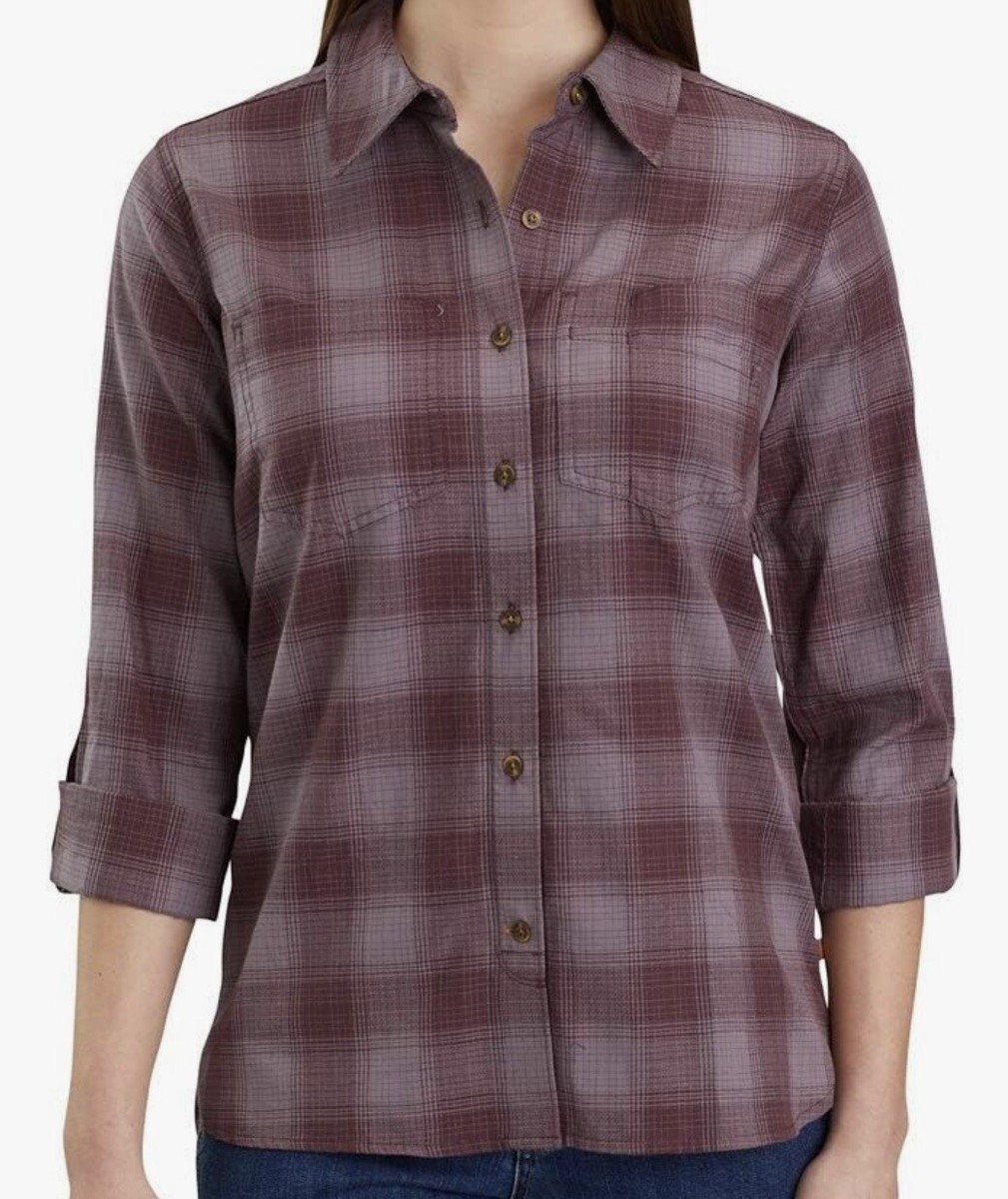 カーハート レディース フェアビュー プレイド シャツ Carhartt Women's Fairview Plaid Shirt Dark Cedar 送料無料 NWT Carhartt Fairview Plaid Long Sleeve Shirt Dark Cedar
