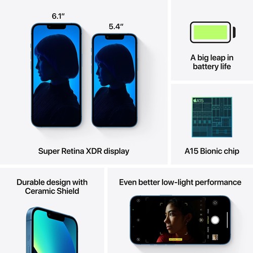 iPhone 13 512 GB Azul Verizon Desbloqueado - MUY BUENO - 1 año de garantía - Imagen 8 de 9
