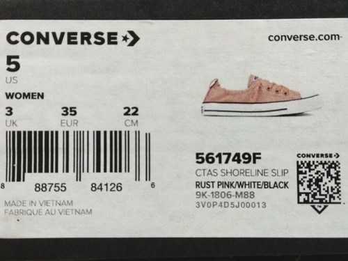 Converse Women's CT AS Shoreline Rust Pink/White/Blk Slip On Sneaker - Sz 5 NWB - Picture 8 of 8