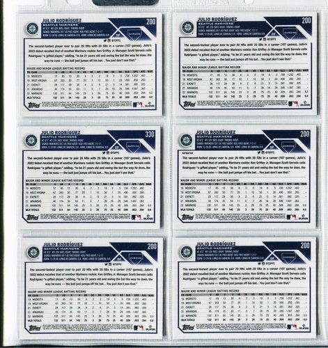 2023 Topps Cromo Zafiro Julio Rodríguez Tarjeta (6) Marineros de Seattle LEE POR FAVOR - Imagen 2 de 2
