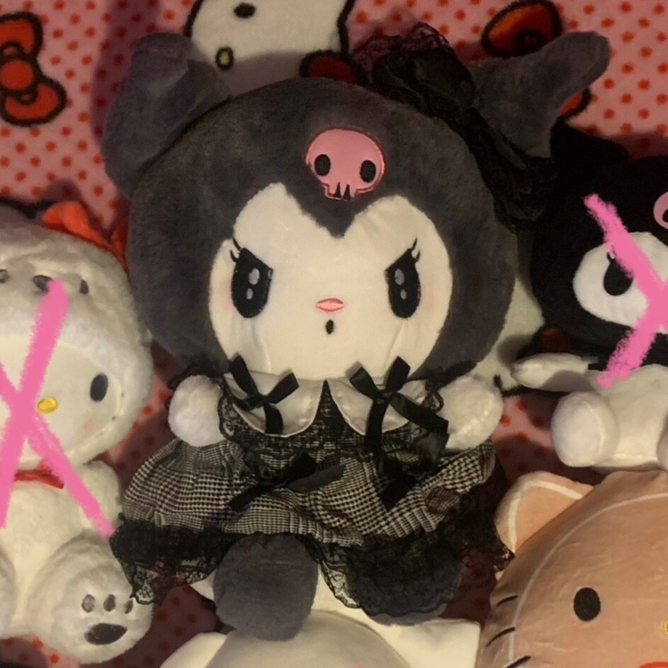 Black Kuromi Sweet Lolita Stuffed Toy Plush Doll Fluffy Dolls Anime Japan Cuties