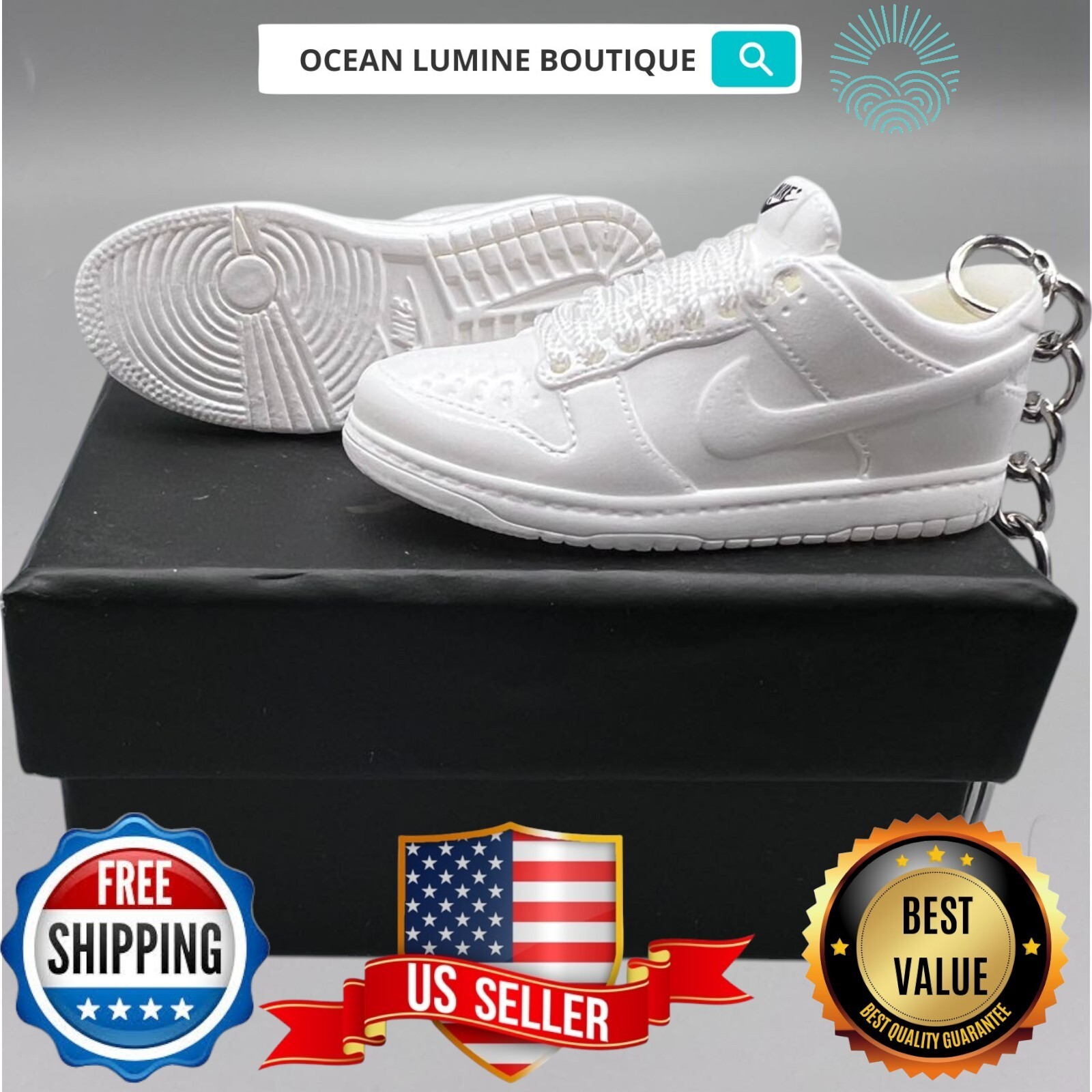 SB DUNK 3D Mini Sneaker Keychain, Jordan Sneaker Collectible, Box Options