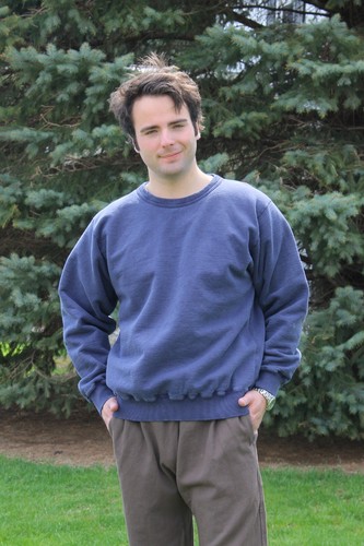 Mens Light Navy 100% Cotton Heavy Crew Neck Sweatshirt - Made in Canada - Picture 12 of 13
