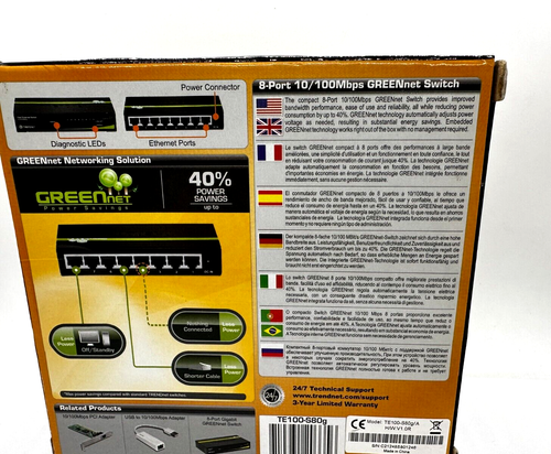 TRENDnet TE100 (TE100S80G) 8-Ports External Switch - Afbeelding 5 van 10