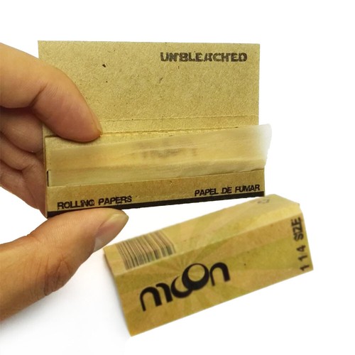 3 Box MOON 150 Booklets Unbleached Rolling Papers 1 1/4 Size 77mm 6000 Leaves - Picture 5 of 8