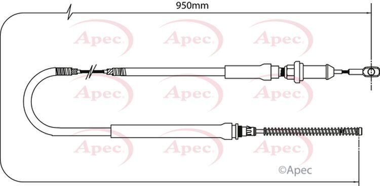 APEC Parking Brake Cable Rear Left/Right for Drum Brake - CAB1259