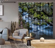3D Moss Stone River ZHUA125 Photo Curtain Window Blockout Fabric Amy 2023