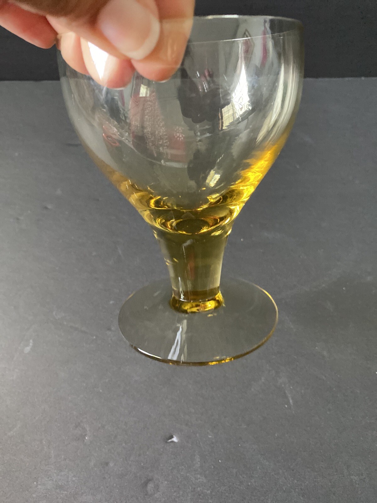 6 VNTG Independence? Honey Yellow Footed Wine Martinis Goblets Drink