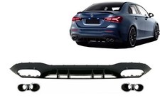 Hecksto&szlig;stangendiffusor  F&uuml;r  Mercedes A-Klasse V177 Limousine 2018+ Chrom Aus