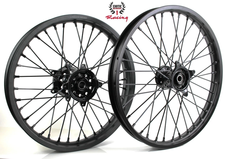 Juego de ruedas Suzuki RMZ250 2007/24 RMZ450 2005/2024 RMZ 250 RMZ 450 NEGRO Y NEGRO Foto 4 de 4