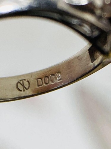 [MINT] 8.4mm Large Red Coral Ring Pt900 0.02ct Diamonds US:5.5 UK:K JP Vintage - Picture 16 of 20