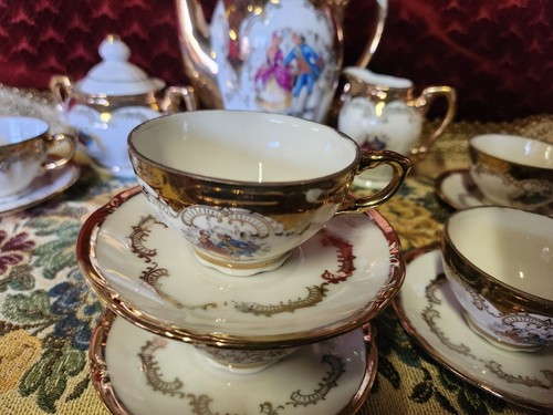 Bavaria Royal porcelain tea set, vintage Venetian style Extra thin porcelain set - Picture 4 of 10