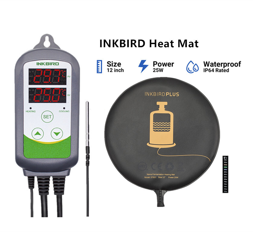 Inkbird Thermometer Inkbird Temperaturregler ITC-306T Für Heizmatten (Reptilien, Sämlinge) – Digital, Programmierbar Temperaturregler Heizmatte