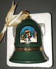 Mr. Christmas Musical Limoge  Holiday Bell Ornament. Plays Silent Night. Green. — photo 8