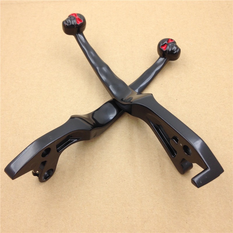 Black Skull Brake & Clutch Hand Levers – Fits Suzuki Boulevard S50, S83, C90 – HTTMT