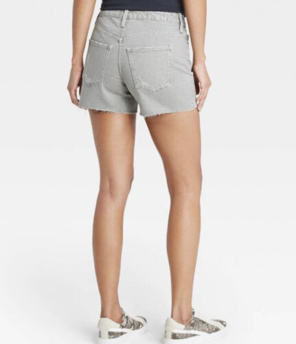Universal Thread Women's Sz 16 Jean Shorts Olive Green Washed Denim Vintage New - Picture 2 of 3
