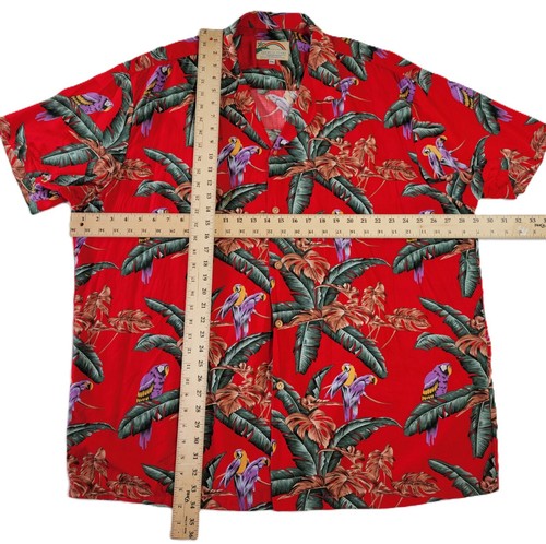 VTG Paradise Found Hawaiian Shirt Mens 2XL Parrots Magnum PI Jungle Tom Selleck - Picture 7 of 9
