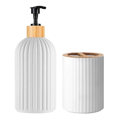 Contenitore da banco bagno dispenser sapone manuale palline di cotone contenitore - Foto 17 di 20