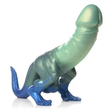 Creature Cocks Jurassic Cock Dinosaur Silicone Dildo Green/Blue - Fantasy Dong