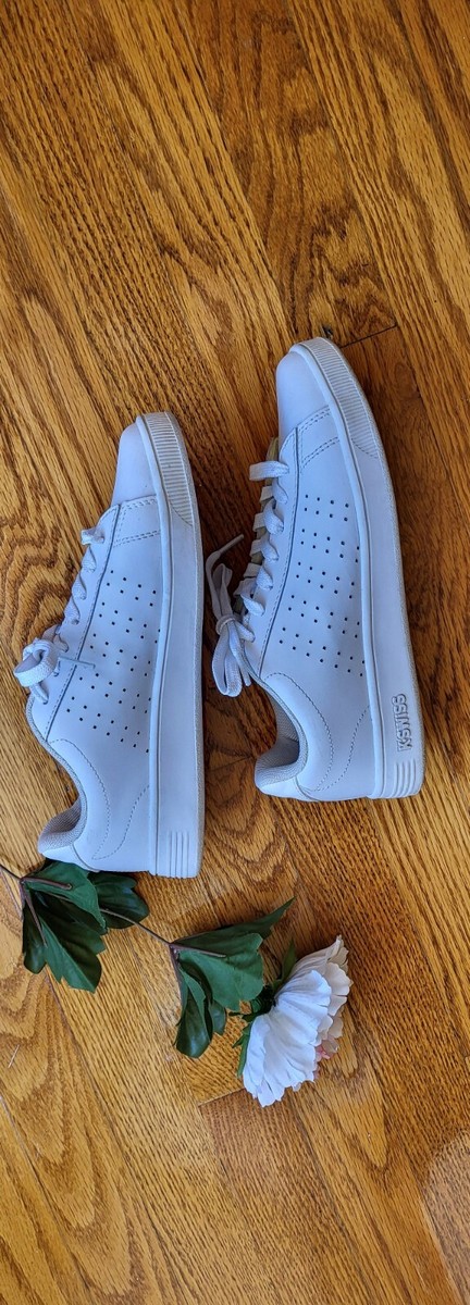 K-Swiss Tennis Shoes Women's White Classic Low Top Sneakers Size