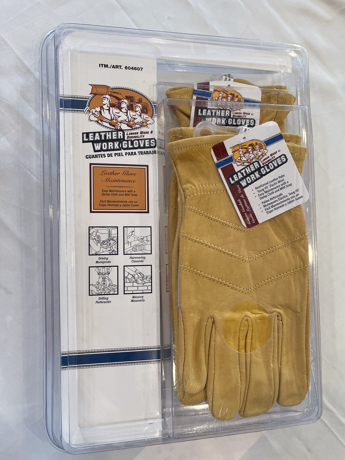 2 Pairs Cowhide Leather Work Gloves Made In USA eBay