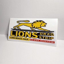 Lions Drag Strip Vintage Style Sticker Vinyl Decal Racing Hot Rod Car