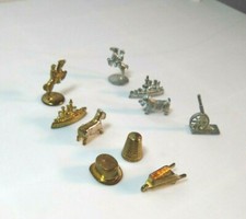 Monopoly Tokens 10 assorted game replacement parts 6 gold toned 4 silver toned 