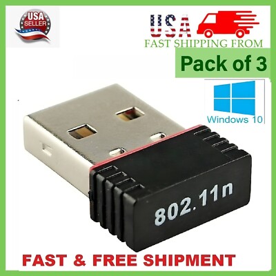 3 x 300Mbps Mini Wireless USB Wifi Adapter LAN Antenna Network 802.11n/g/b Nano
