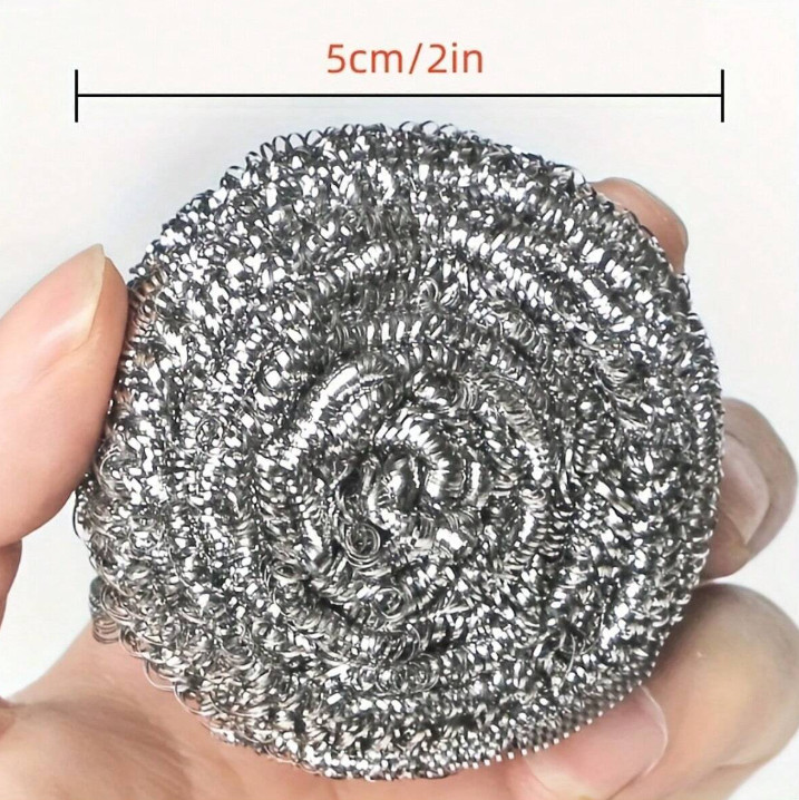 6 pcs Stainless Steel Scourers Rust-Resistant Scrubbers for Dishes & Pans