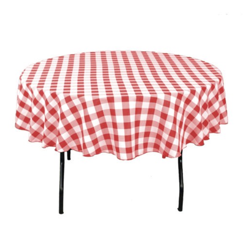 Tablecloth Round Checkered 60" Polyester By Broward Linens (Variety of Colors) - Picture 10 of 21