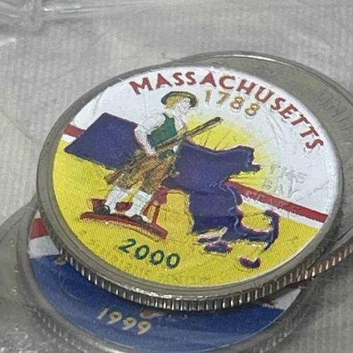 6 Coin Lot 1999-2000 COLORIZED US Mint Statehood Quarters Collection - Picture 2 of 8