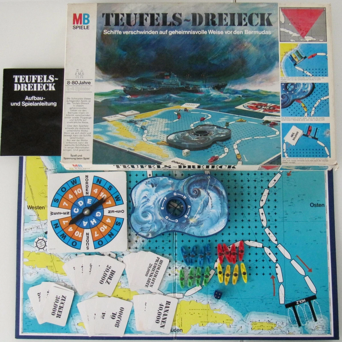 MB Teufels-Dreieck Juego de Estrategia 1977 Para 2–4 Jugadores 8+ Completo