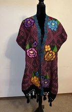 Authentic Embroidered Mexican Open Front Gabán/ Capa OS