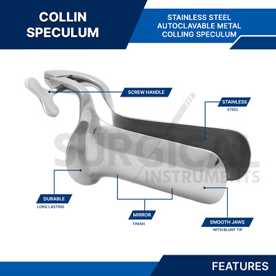 Espéculo Vaginal Collin Grande De Acero Inoxidable - 1 Pieza - Foto 6