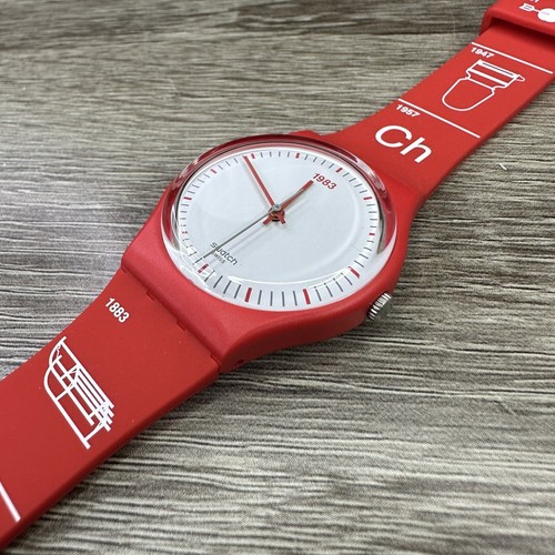 NEU✅SELTEN✅ Swatch Originals SCHWIIZITUDE Swiss Inventions Rot 34mm Uhr GR168 - Bild 7 von 18