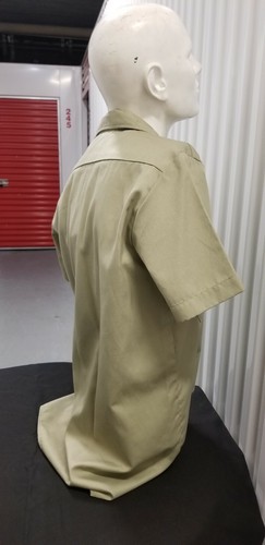 Dickies Khaki Mens Work Shirt Original Fit Button Down Short Sleeve Casual - Picture 7 of 12