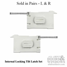 Internal Locking Tilt Latch Pair For Single and Double Hung Window White Latches
