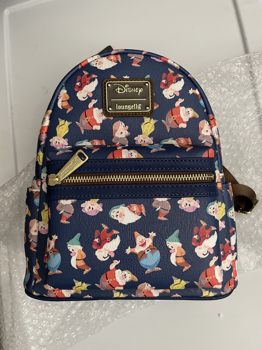 NWT Loungefly Disney BoxLunch Exclusive Seven Dwarfs AOP Mini Backpack Loungefly Disney Snow White And The Seven Dwarfs Forest  main image 3