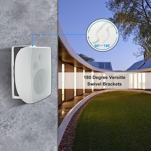 Herdio 400W 6.5" Passive Outdoor Speakers Wired Waterproof Wall Bass Speakers US - Picture 14 of 30
