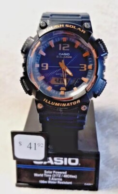 Casio Men's Tough Solar Quartz Alarm World Time Resin 46mm Watch