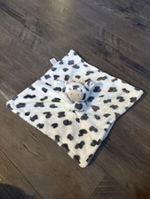 Carter  s Plush Spotted COW Lovey Gray Black White Security Blanket